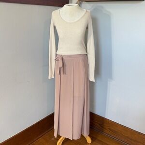 Leith Taupe Maxi Skirt with Tie Belt Skirt‎ M Office Flowy
